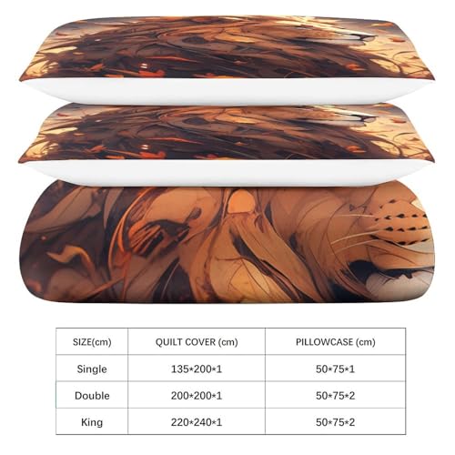 Parure lit lion 3D 200x200 pour une chambre chaleureuse - 6