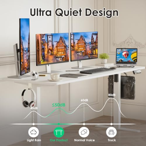 Image of STARY Electric Standing Desk Adjustable Height Sit Stand Home Office Desk with Splice Board