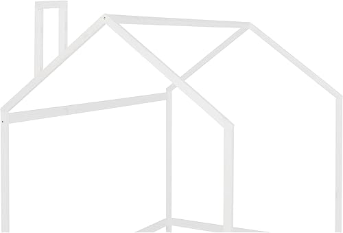 Miniatura 88 de Merax Cama de casa de madera de tamaño individual con techo y valla, se puede decorar para niñas, niños, cama de piso de madera, gris