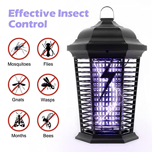 Electric Bug Zapper, Indoor Outdoor Mosquito Repellent Lamp, Waterproof Pest Control Insect Fruit Fly Trap, 365Nm Uv Bulb Light, High Powered Gnat Moth Killer For Home Backyard Garden Patio Camping #TOP5