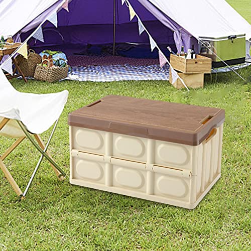 Caisson de transport compact 55L pliable à couvercle en bois robuste - 7