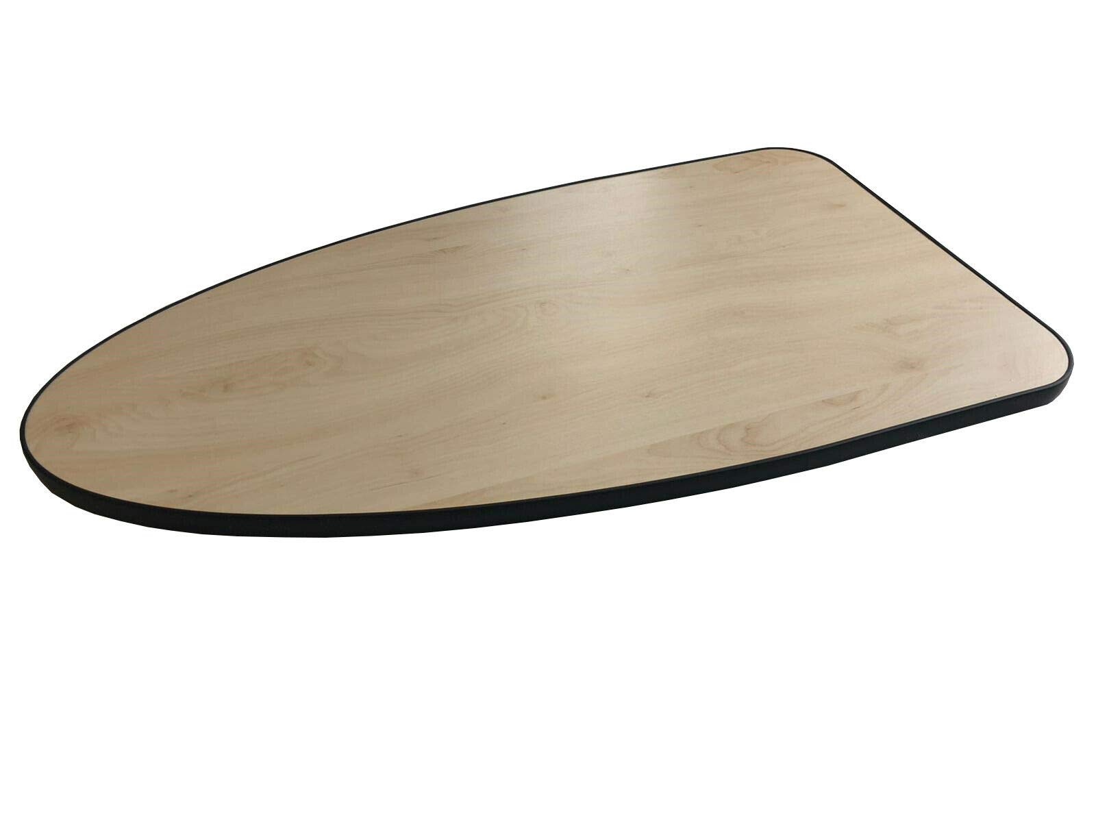 LussoEGG SHAPE Table top for caravans and campervans – Lightweight, strong and durable – Maple table top and Black color T rim sides – Laminated 15mm MDF – 750 x 400mm (approx.)