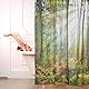 Relaxdays Duschvorhang Wald Landschaft, Naturmotiv, Polyester, waschbar, Anti-Schimmel, Badewannenvorhang 180x180, grün