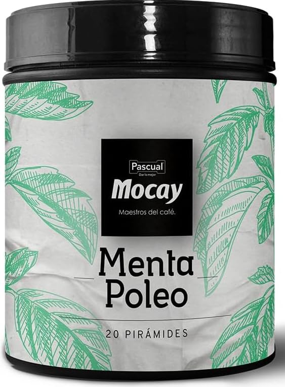 Mocay - Infusiones Sabor Menta Poleo - Pack 2 Latas de 20 Pirámides – 40 Pirámides Compostables