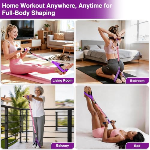Image of Durable Comfortable Padded Handle Adjustable Pedal Resistance Band 20-40LBS for Full Body Workout