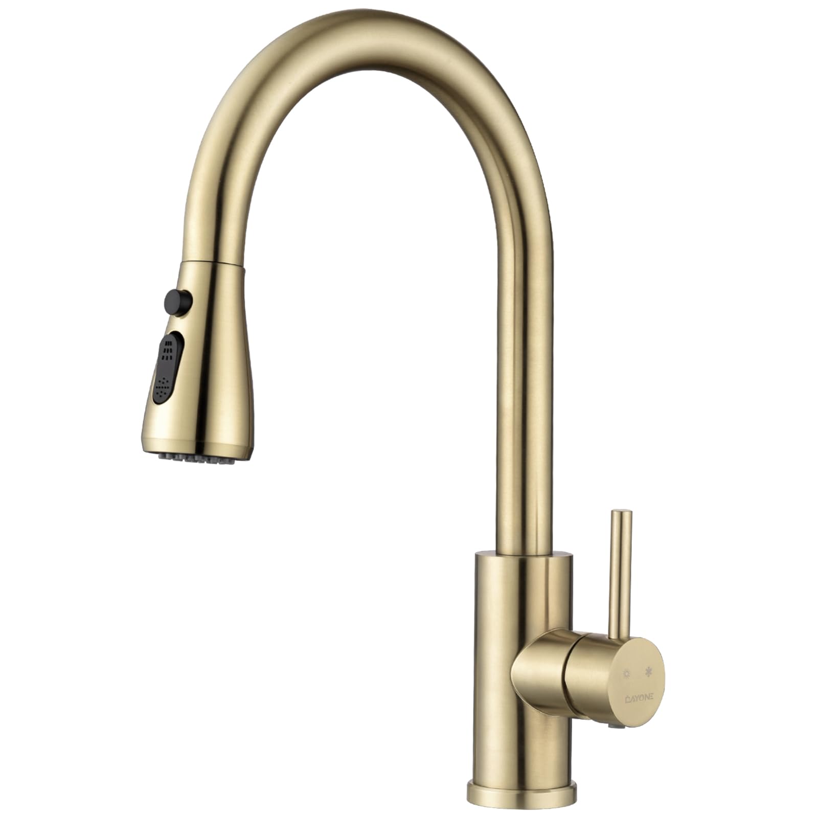 DAYONE Champagne Gold Kitchen Faucet with Pull Down Sprayer, Stainless Steel Single Lever Kitchen Mixer Tap with Pull Out Spray, 3 Water Mode Kitchen Sink Tap, 247BTG
