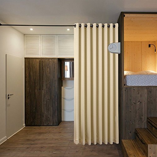 Image of NICETOWN Room Divider Heavy Curtain Screen Partitions, Basement Hospital Medical Clinic Spa Lab Cubicle Divider Privacy Screen, Patio Door Curtain (Biscotti Beige, 1 Panel, W8.3'xL10')