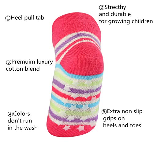 Wobon 12 paar peuters meisjes ABS antislip sokken leuk katoen met handgrepen, baby meisjes antislip sokken - Image 3