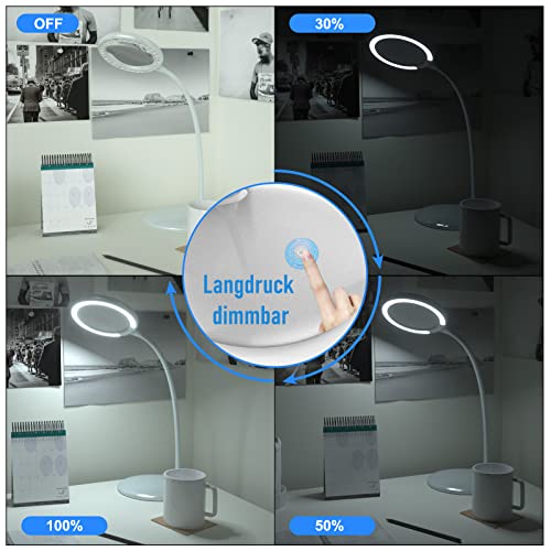 Tonhui 3X Dimmbare Led Lupenlampe, Große Freihändige Lupe Mit Licht und Ständer Zum Lesen Von Senioren Hobbies Crafts Workbench