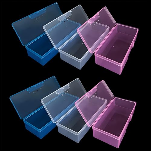 CHSZCHOMER 8 Pcs Plastic, Mini Clear Bead Storage Boxes with Hinged Lid and Rectangular Clear Craft Storage Boxes, Jewelry and Organizer,Nail Tool Box,Circuit board storage(8, 5.3