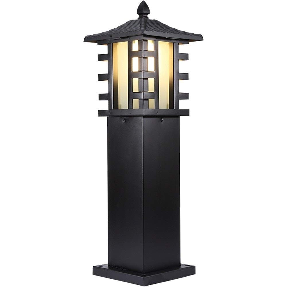 60 cm Kreatywna zabytkowa czarna latarnia ogrodowa aluminiowa szklana zewnętrzna wodoodporna ogrodowa lampa gruntowa rustykalna dekoracja krajobrazu,