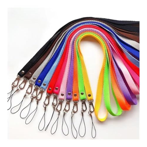 Cadena para teléfono móvil y dos correas de cuello de color sólido para insignia 3