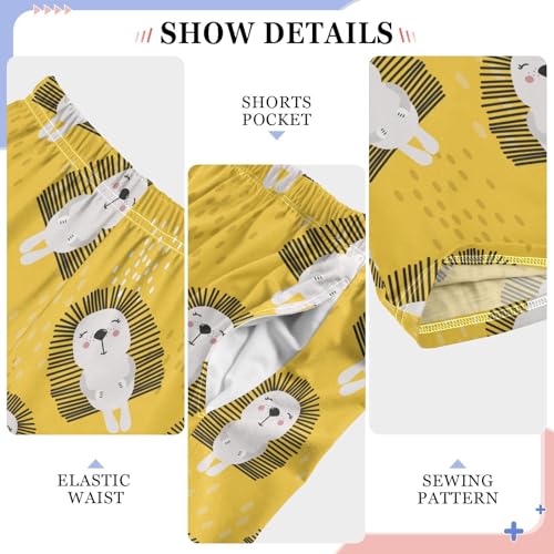 ZZXXB Funny Hedgehog Boys Long Pants Soft Trousers Elastic Waist Kids Lounge Bottoms with Pockets S-XL4