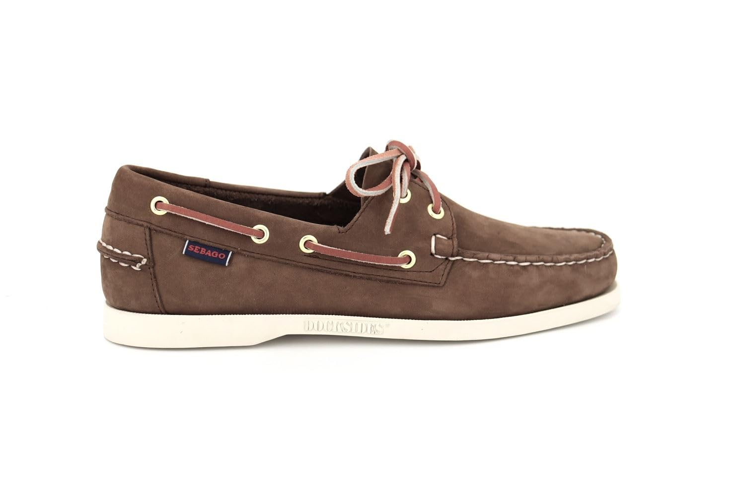 Sebago Mocassini Nautici Uomo Docksides Portland Nubuck 7000GA0 Brown Dk Yellow Gold ACO