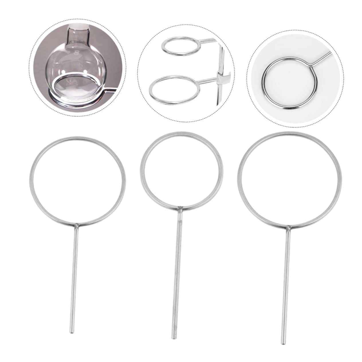 Luxshiny 3Pcs Stainless Steel Support Retort Ring for Laboratory Use and Ring Holders Reliable Metalware for Labs and Factories