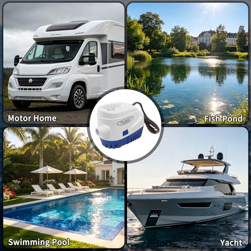 Pompe de cale automatique contre l'accumulation d'eau dans votre bateau 12V