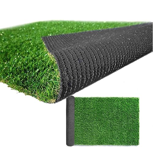 Tappeto erboso artificiale a buon mercato, rotolo di erba finta naturale realistica, spessore 30 mm, ad alta densità, per esterni, patio, balcone, giardino, animali domestici, verde, 0,03 x 1 x 14 m
