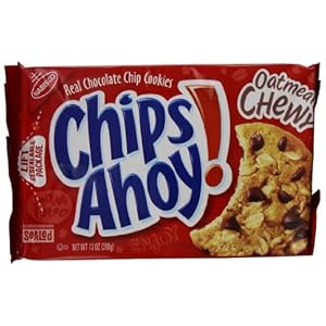 Chips Ahoy! Cookies, Chewy Chocolate Chip & Oatmeal, 13 Ounce Tray (Pack of 12)