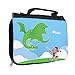 Kulturbeutel mit Namen Noah und Motiv mit Ritter und Drache für Jungen | Kulturtasche mit Vornamen | Waschtasche für Kinder