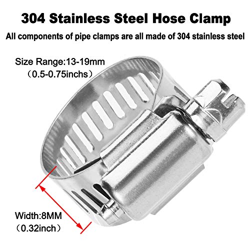 da by 3 pcs 383410mm barb splicer mender hose brass barb fitting with 6 pcs stainless steel pipe clamps for waterfuelair