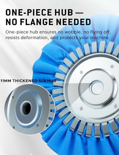 Image of 10PCS 8 inch Airway Buffing Wheel Kit, 16-Ply Aluminum Wheel Polish Kit in 5 /8 inch Arbor, Polishing Compound and Aluminum Metal Polishing Wheel Kit for Angle Grinder, Metal Buffing Wheel Kit