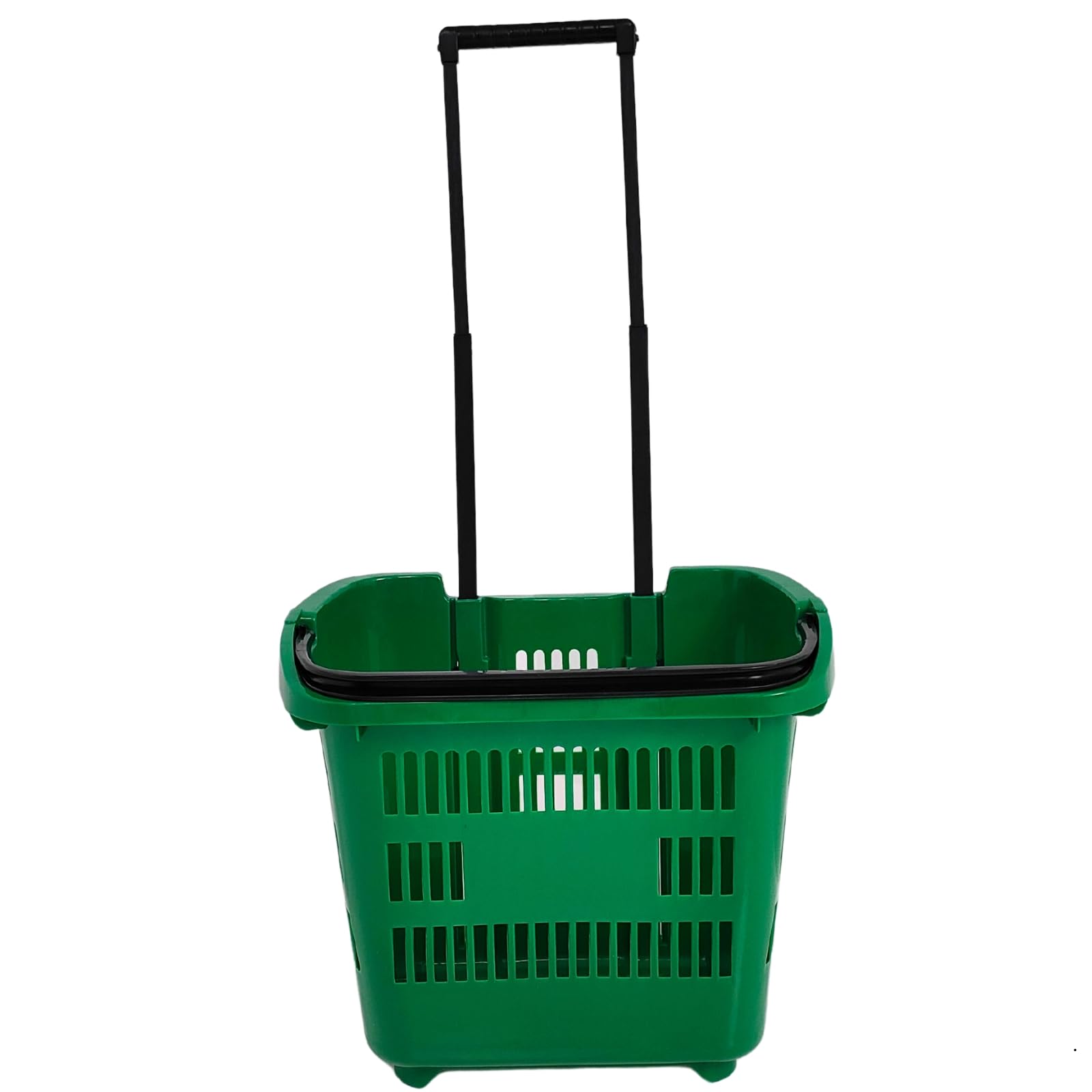 Completeshopfittings Green Plastic Shopping Trolley Basket Supermarket Retail Store 31 Litre Capacity. (Green)