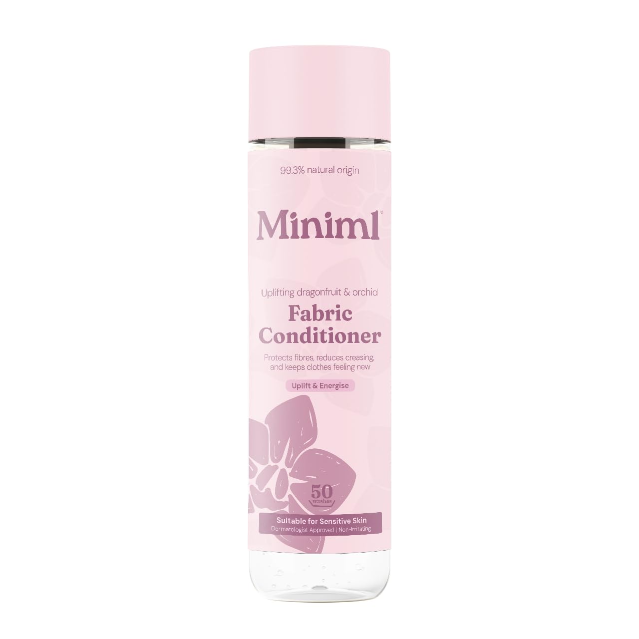 Miniml Fabric Softener & Conditioner 1L Bottle - Pink Dragonfruit & Orchid Scented All Natural Fabric Softener for Sensitive Skin - 100% Vegan & Cruelty Free (50 Washes)