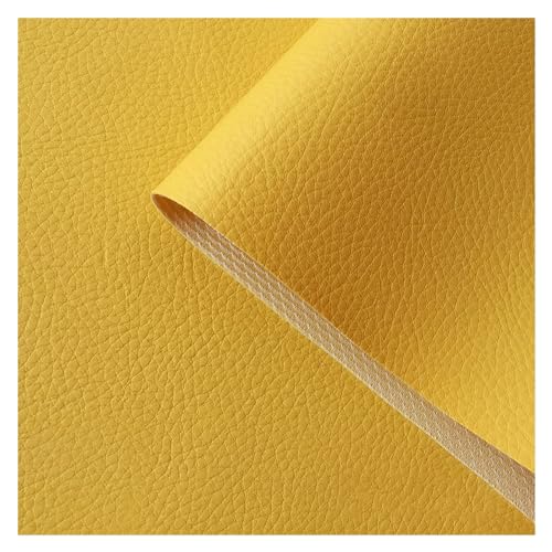 Tela para tapizar por metros polipiel | Sky | Cuero sintetico | Ideal sofas, sillones y cojines | Ancho 160cm(Yellow,1.6X10m)