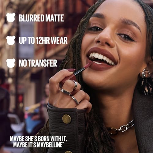 Image of MAYBELLINE Super Stay Teddy Lip Tint, Long Lasting Matte Lipstick for Up To 12HR Wear, Cool Grunge, 1 Count