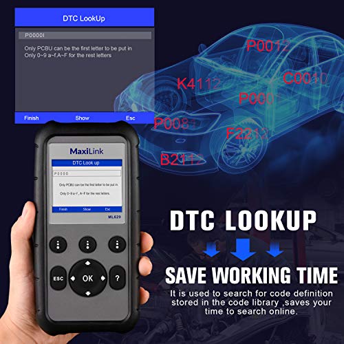 2026 New Autel ML629 OBD2 Scanner, ABS SRS Engine Transmission Diagnostic Scan Tool, Mechanic Full OBDII Code Reader w/DTC Lookup AutoVIN, OBD2 Live Data, Up of AL619 AL629 for Professionals DIYers - Image 6