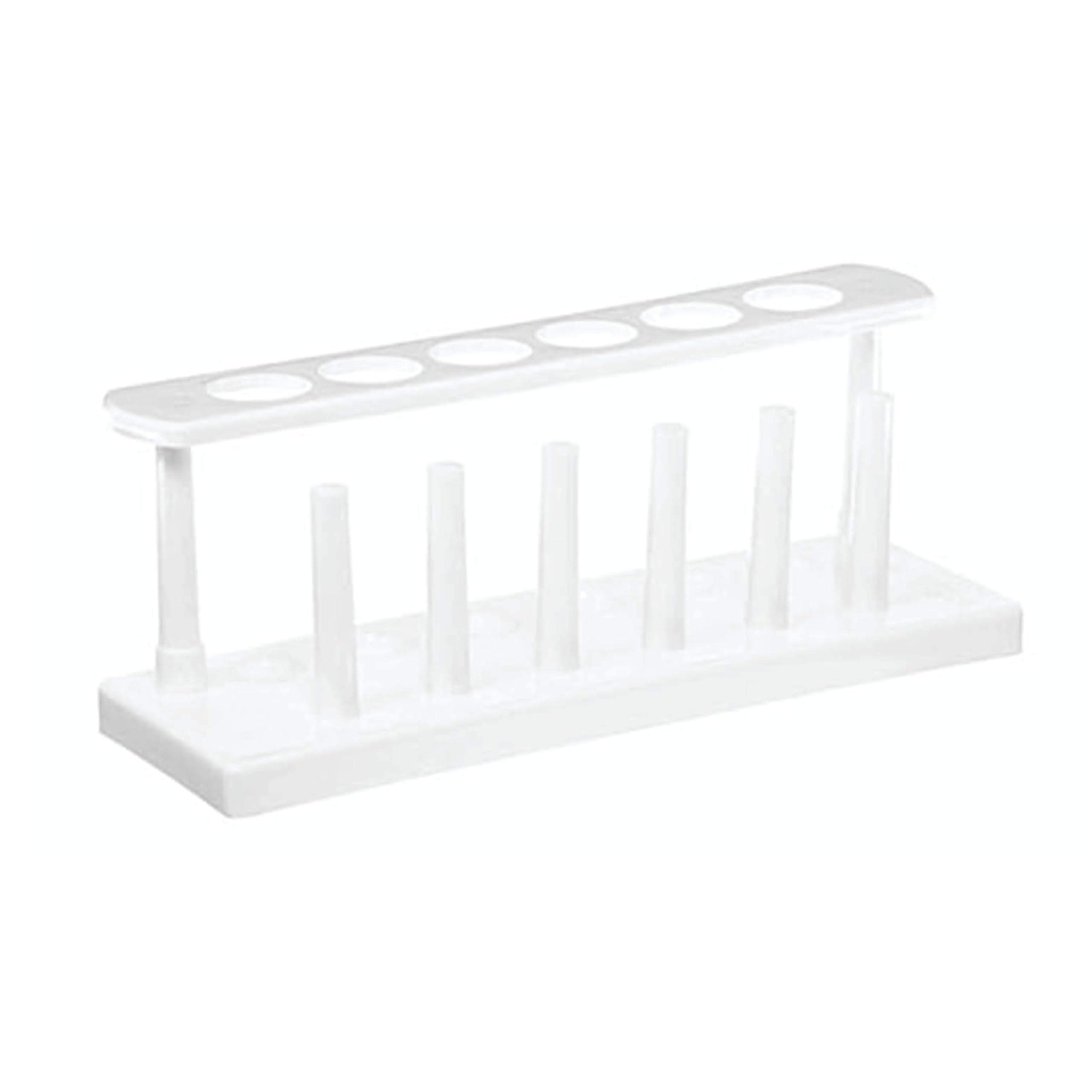 Labxport Polypropylene White Test Tube Stand – 6 Hole Plastic Rack for Lab, Laboratory Use, Classrooms, and Science Experiments – Durable and Chemical-Resistant Holder- Educational Kits