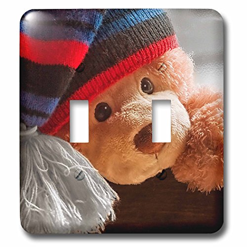 Ours en peluche de Noël cache double interrupteur pour mur usé - 3