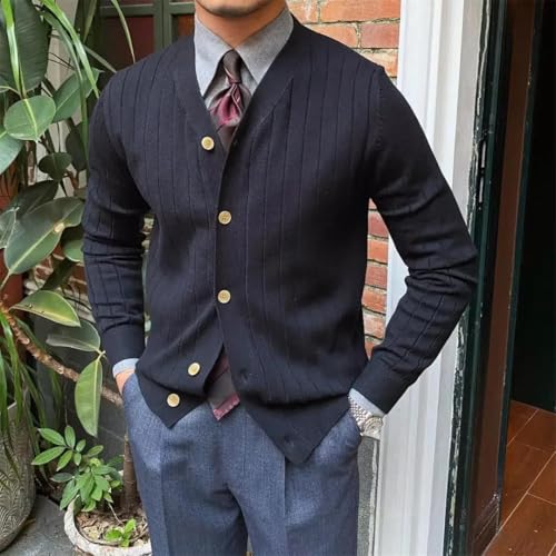Men's V Neck Clothing Cardigan Business Japanese Harajuku Korean Wool Sweater2