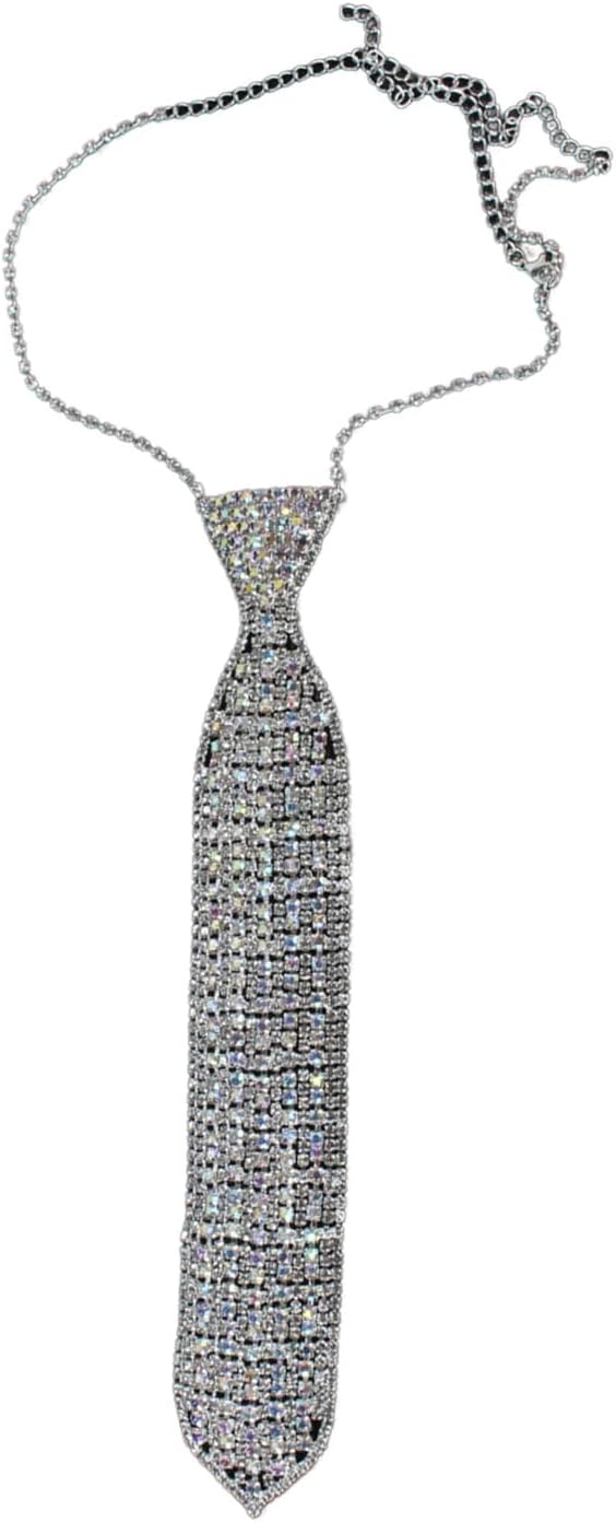 Japanese Necktie Knotfree Rhinestones Tie For Women Girl Adjustable Neck Tie Club Party Necklace Costume Neckwear Fashion