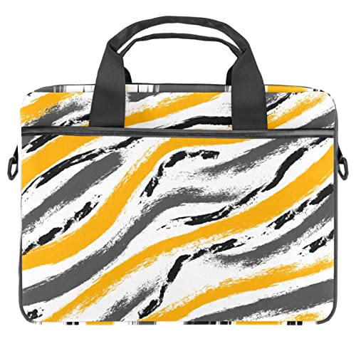 Sac ordinateur 13 pouces grunge à motif tribal jaune noir pochette PC 14