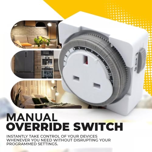FiTspi 24 Hour Segment Timer Switch, Energy Saver Plug Standard Size, Timer Socket Switch - Image 2