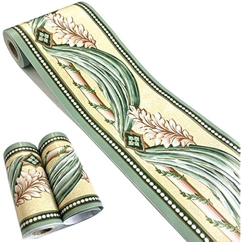 Mesoar Vintage Green Floral Wallpaper Border Cover