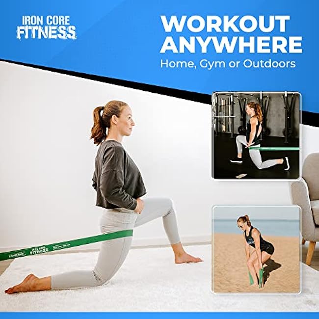 Pull Up Assistance Resistance Bands - Long Loop Power Bands for Men and Women - Strength Power Flexibility Training at Home & Gym - Ebooks & Workout Chart Included by Iron Core Fitness