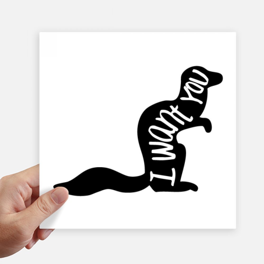 Stickers écureuil noir autocollants carrés 20cm pour ordinateur et moto