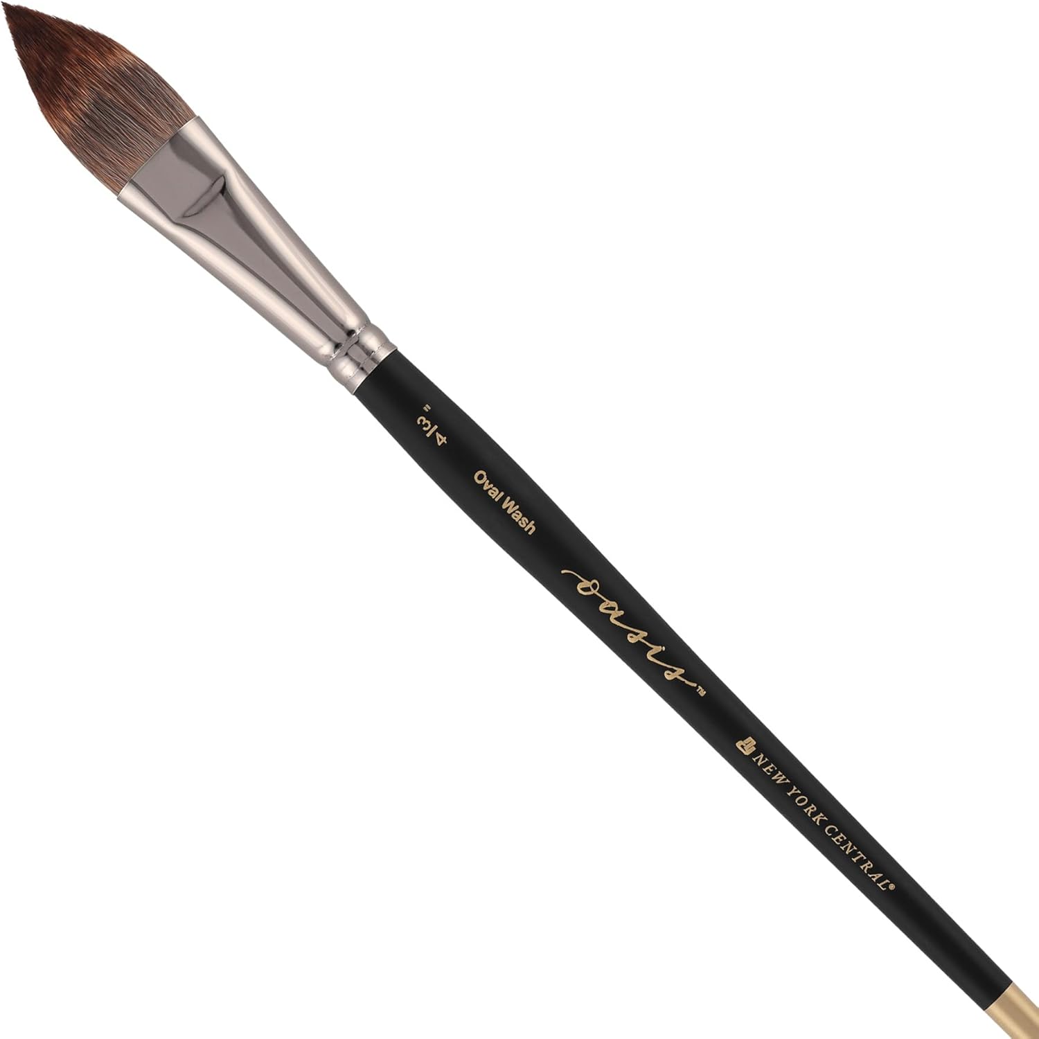 Oasis Synthetic Brush - Pointed Oval 3/4" - Handmade in Germany, Professional Watercolor Brushes with Ergonomic Handle, Soft, Absorbent Bristles for Artists