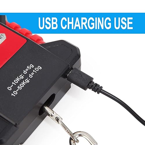Miniatura 6 de Lixada Báscula digital portátil de 110 libras con cinta métrica de 4.9 ft recargable por USB, pequeñas escalas de 9 onzas, ligera con