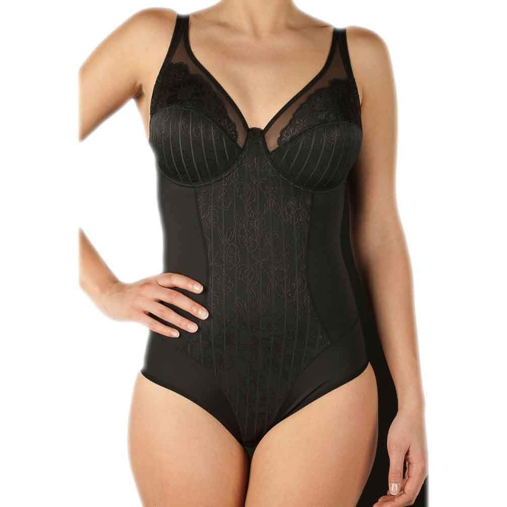 Selene, Body Mujer de Encaje con Motivo Floral, con Aros y Sin Relleno, Colección Mariluz