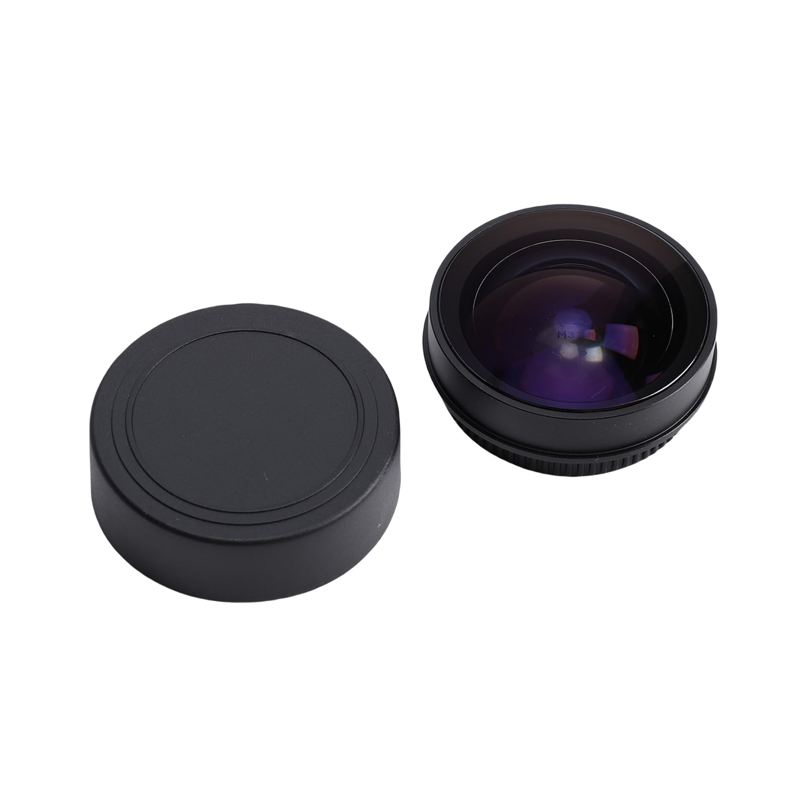 Annadue Obiektyw Typu Rybie Oko do Aparatu, Obiektyw Szerokokątny 37 Mm ze Stopu Aluminium i Szkła Optycznego, z Efektem Rybiego Oka 0,2X, Dodatkowy do Smartfona DSLR