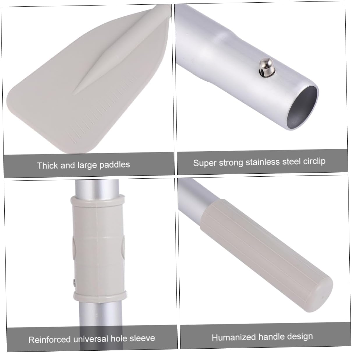 1Pair Detachable Aluminum Alloy Kayak Paddle Grey Boat Oars for Canoeing Lightweight Portable for Easy Carrying and Safe Water Fun