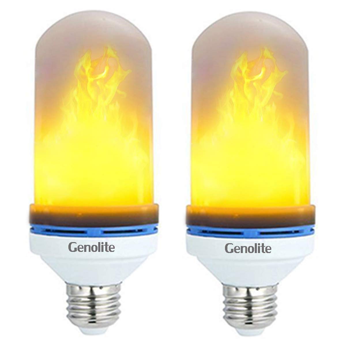 Flame Light Bulb E26 Candles Flicker Effect For Festival Celebration Decorative and Simulated Lamps (2Pack)