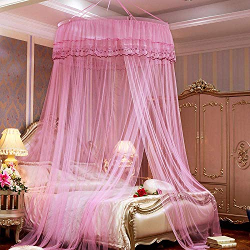 Mosquito Net Coltopy rideau de lit suspendu premium rose pour lit