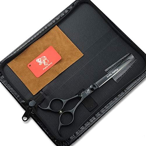 high-end Professional pet Care 6.5 inch pet Scissors JP440C Steel Silver curved scissors (Black)