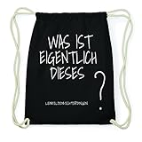 echterdingen restaurant schwäbisch 100% Baumwolle JOllify LEINFELDEN-ECHTERDINGEN Hipster Turnbeutel Tasche Rucksack aus Baumwolle - Farbe: schwarz – Design: was ist eigentlich - Farbe: schwarz