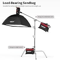 Vista 4 de AMBITFUL Juego de bolsa de arena resistente, para estudio de fotografía, escenario, película, alforja para soportes de luz, brazos y trípodes