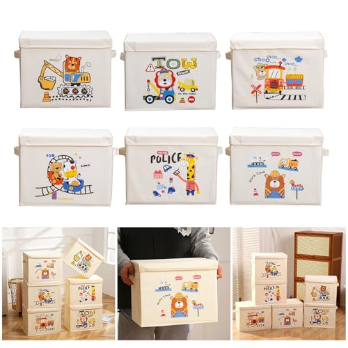 Bacs de rangement pour étagères à cubes pliables motif animaux